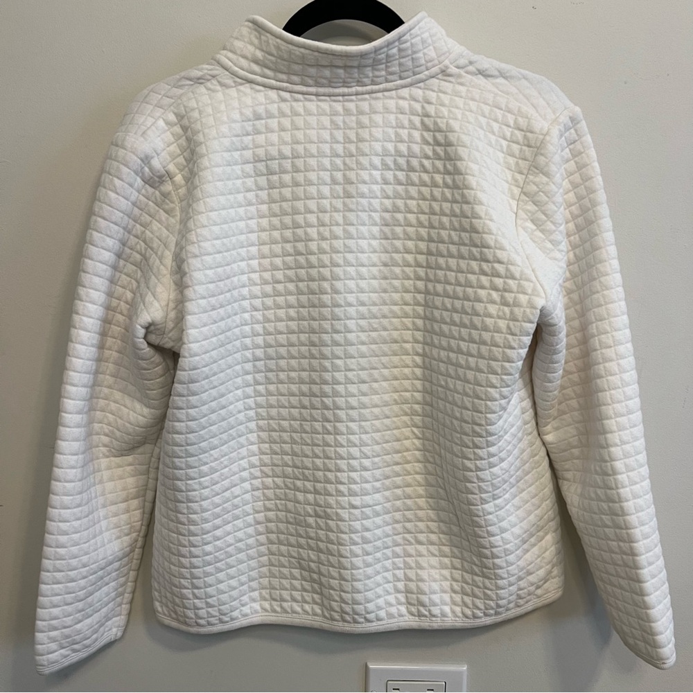 Karen Scott White Quilted Teddy Jacket Winter Classic Athletic Workout Yoga - Picture 5 of 5